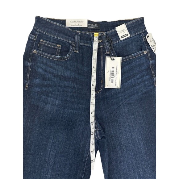 Judy Blue High Waist Flare Jeans Women’s Sz  1/25 Dark Wash Raw Hem Stretch NWT - Picture 9 of 12